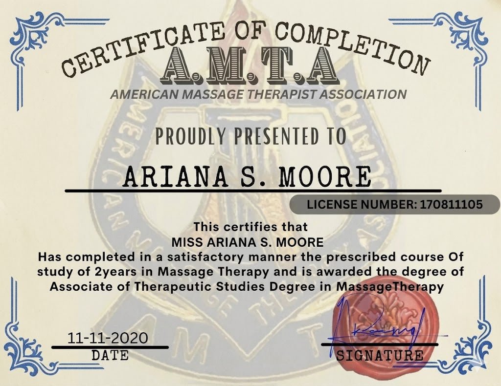 AMTA Certificate of Completion